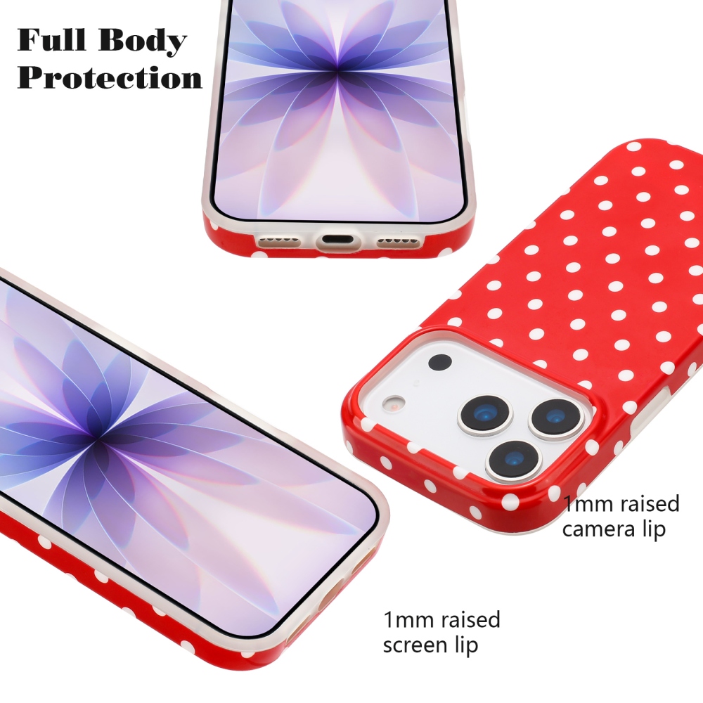 Dots gelový obal na mobil iPhone 18 Pro Max/17 Pro Max - červený
