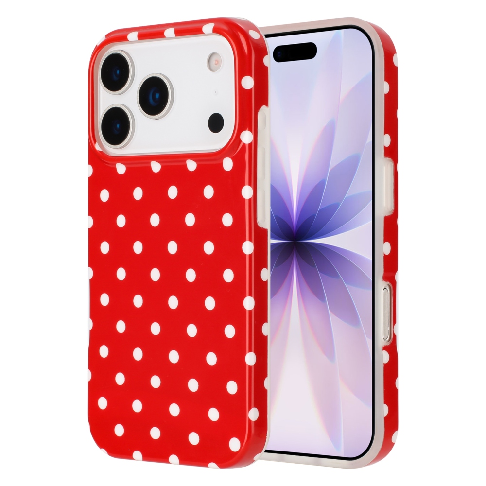 Dots gelový obal na mobil iPhone 18 Pro Max/17 Pro Max - červený