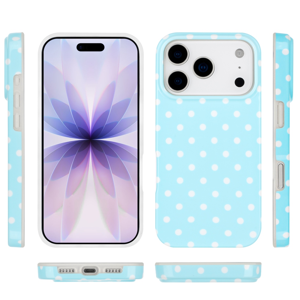 Dots gelový obal na mobil iPhone 18 Pro Max/17 Pro Max - modrý