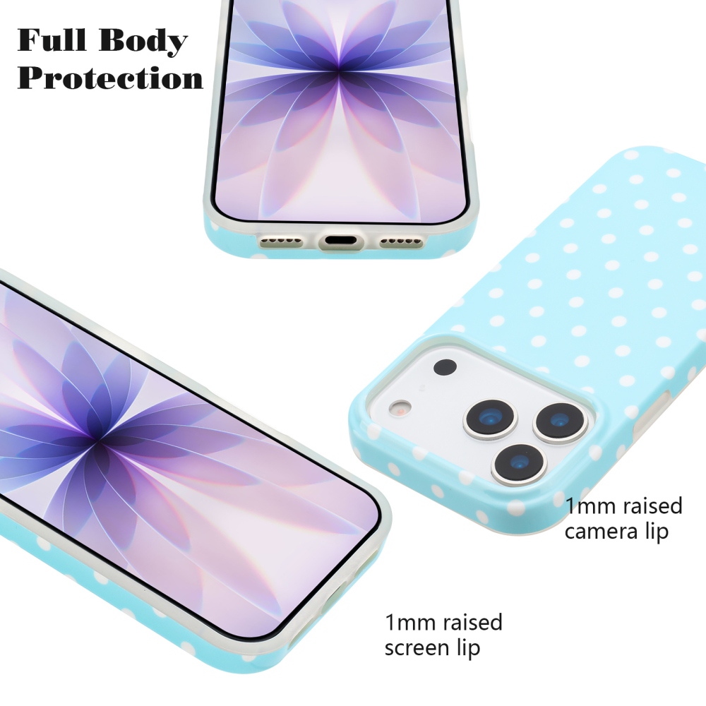 Dots gelový obal na mobil iPhone 18 Pro Max/17 Pro Max - modrý