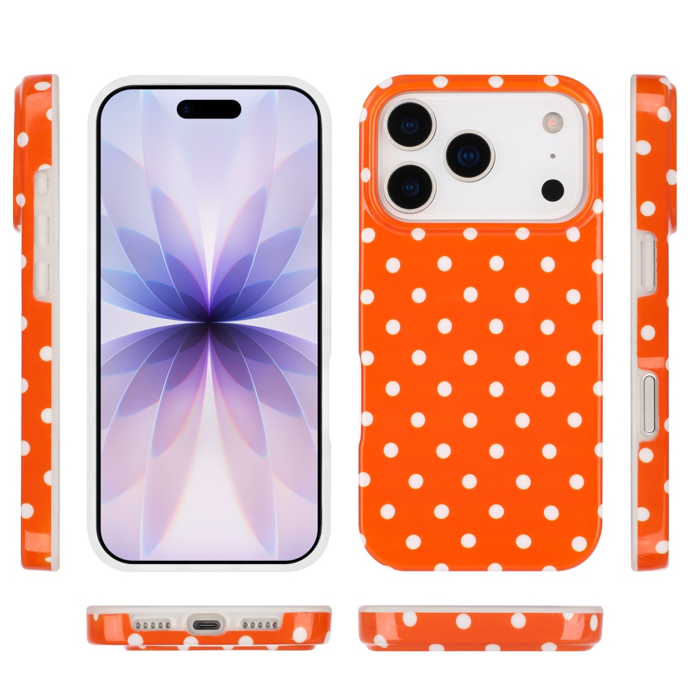 Dots gelový obal na mobil iPhone 18 Pro Max/17 Pro Max - oranžový