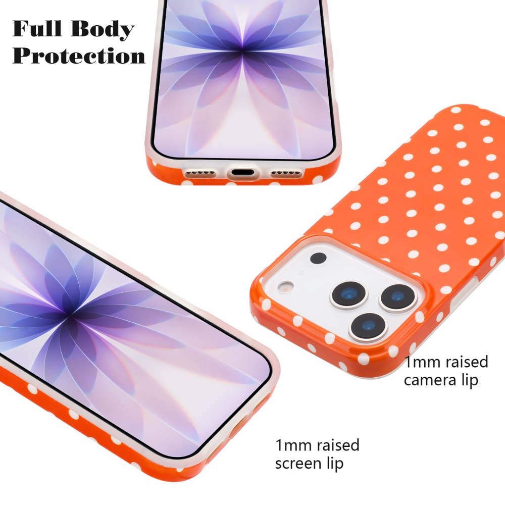 Dots gelový obal na mobil iPhone 18 Pro Max/17 Pro Max - oranžový