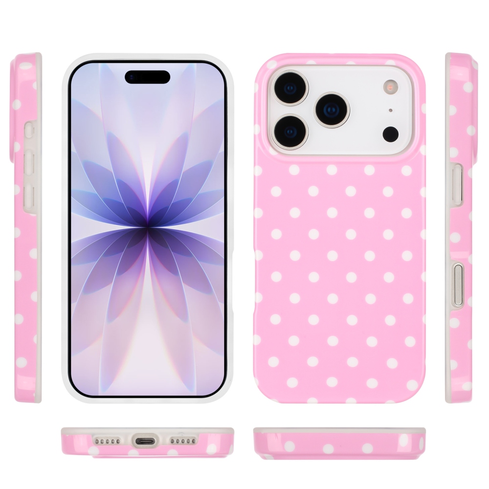 Dots gelový obal na mobil iPhone 18 Pro Max/17 Pro Max - růžový