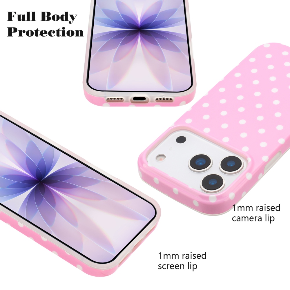 Dots gelový obal na mobil iPhone 18 Pro Max/17 Pro Max - růžový