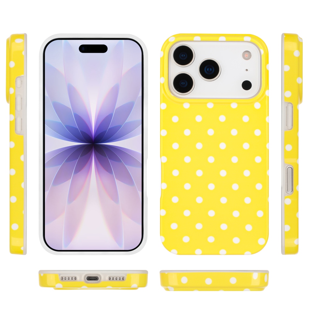 Dots gelový obal na mobil iPhone 18 Pro Max/17 Pro Max - žlutý