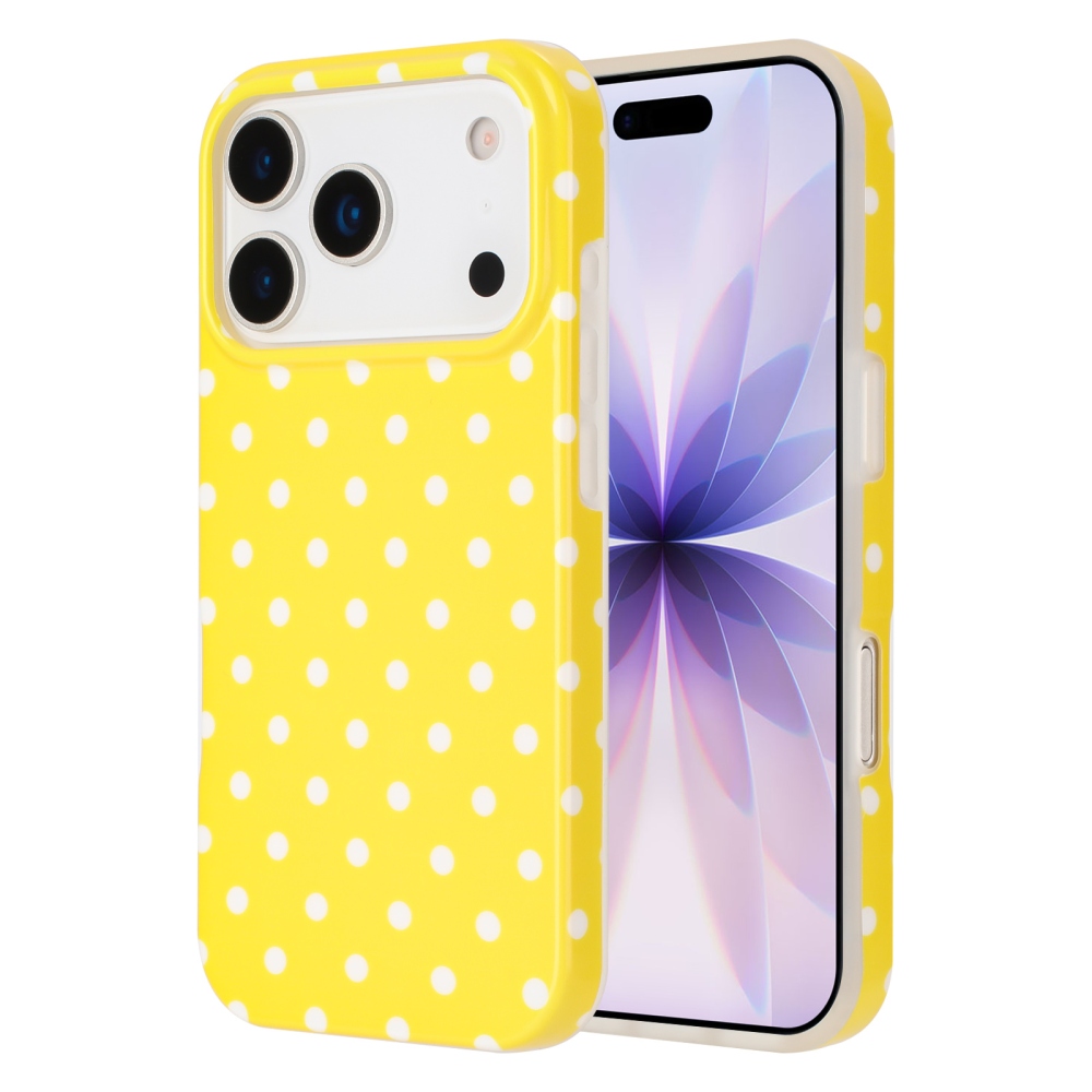 Dots gelový obal na mobil iPhone 18 Pro Max/17 Pro Max - žlutý