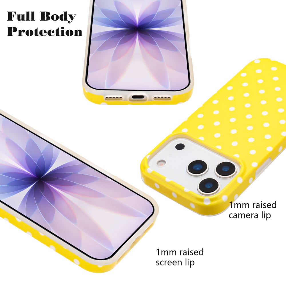 Dots gelový obal na mobil iPhone 18 Pro Max/17 Pro Max - žlutý