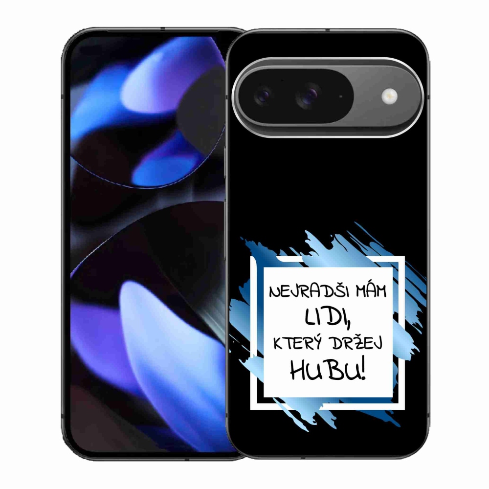 Gelový kryt mmCase na Google Pixel 9/9 Pro - vtipný text 7 bíločerné pozadí