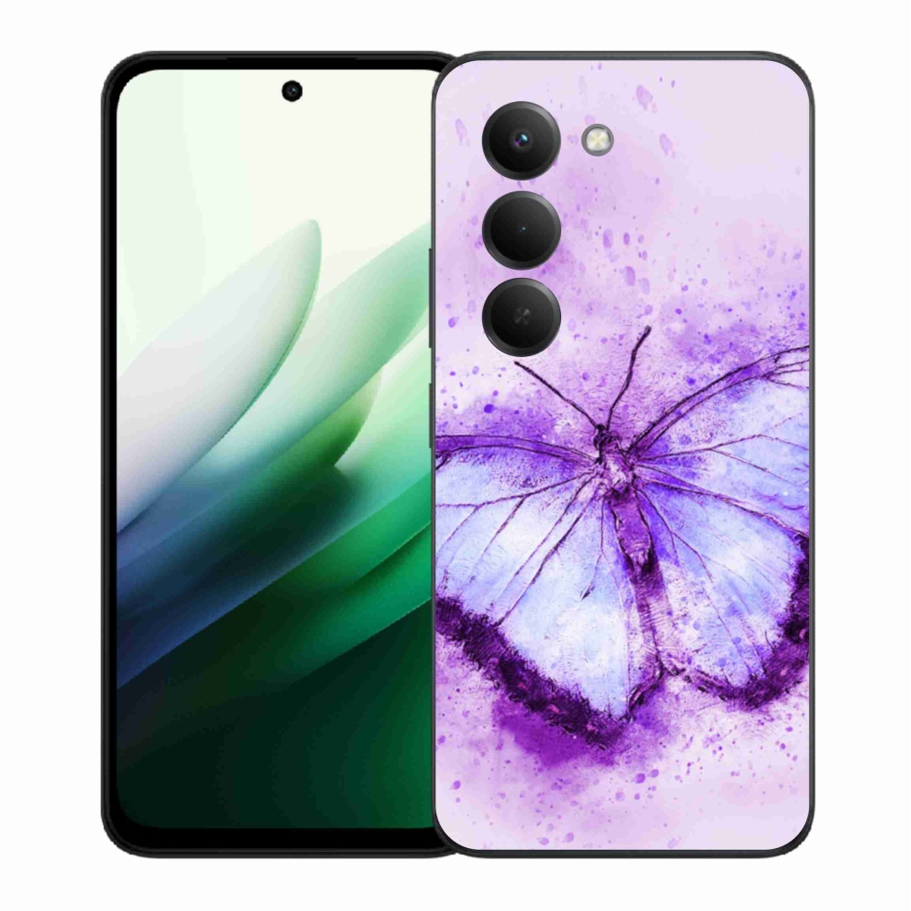Gelový kryt mmCase na Xiaomi Redmi 15 5G (169mm) - fialový motýl