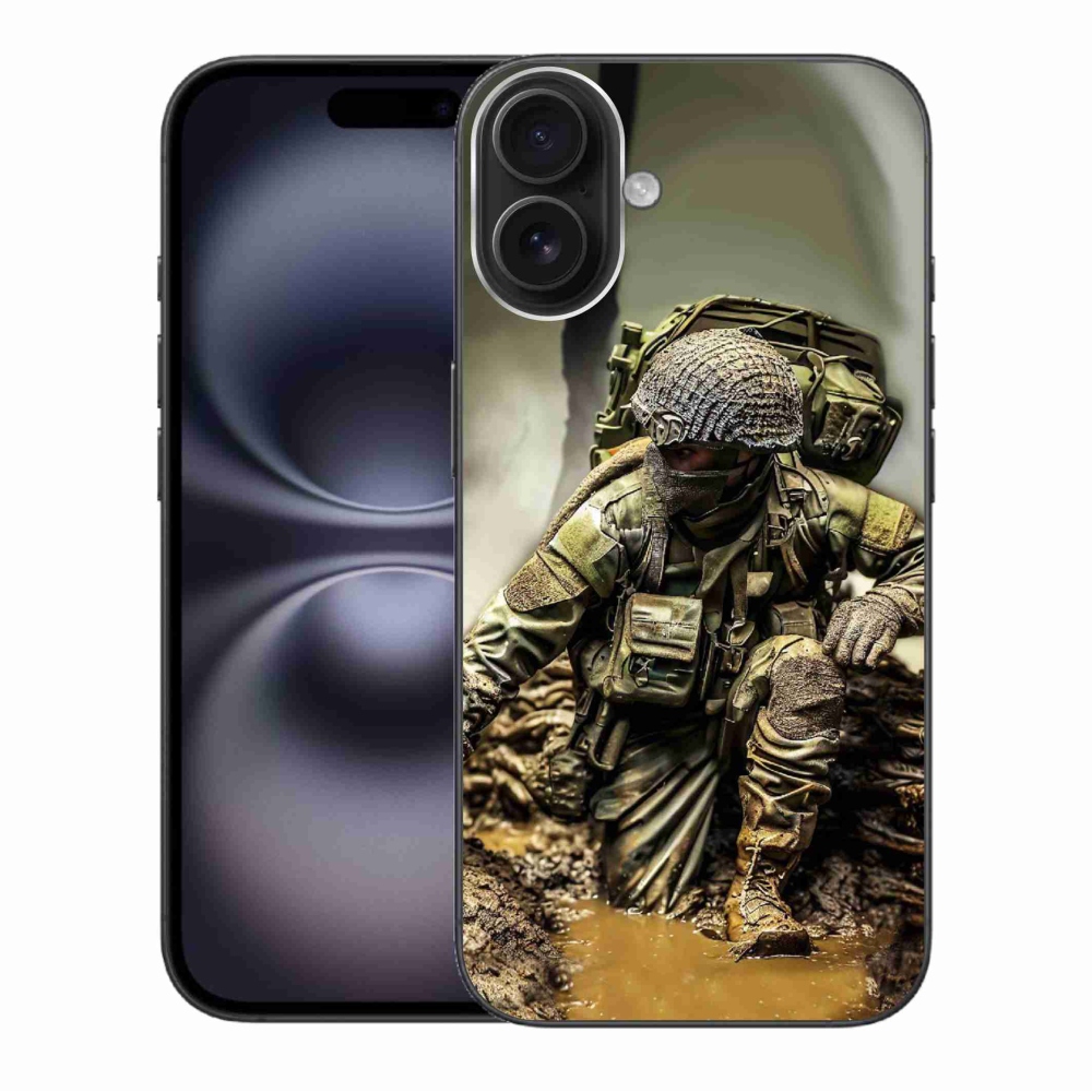 Gelový kryt mmCase na iPhone 16 Plus - voják