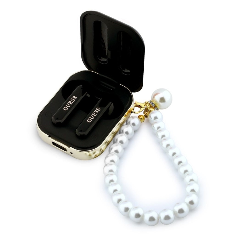 Guess Pearl Strap TWS Bezdrátová Sluchátka Black