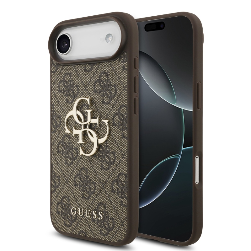 Guess PU 4G Metal Logo Zadní Kryt pro iPhone Air Brown