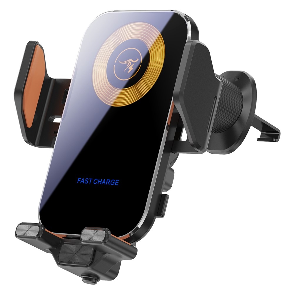 X15 bezdrátová nabíječka do auta s držákem do ventilace 15 W - stříbrná metalická