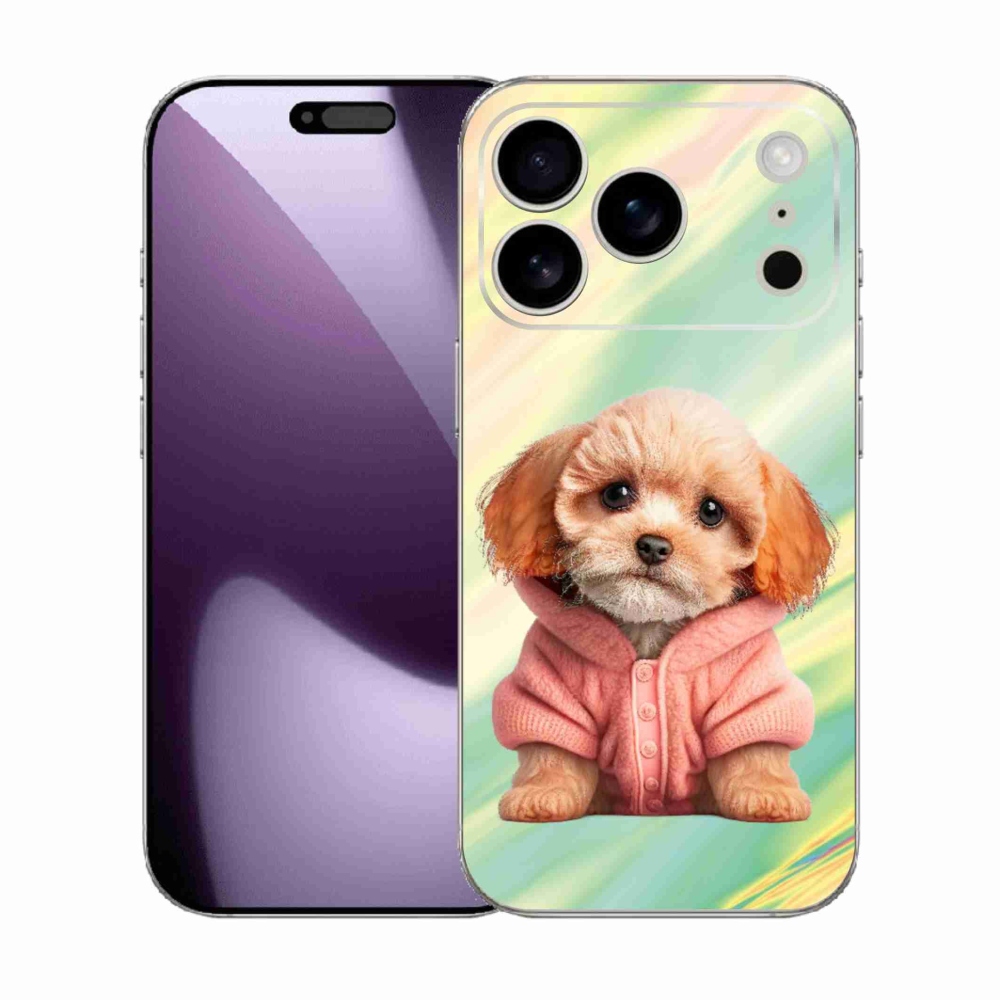Gelový kryt mmCase na iPhone 17 Pro - štěně ve svetru