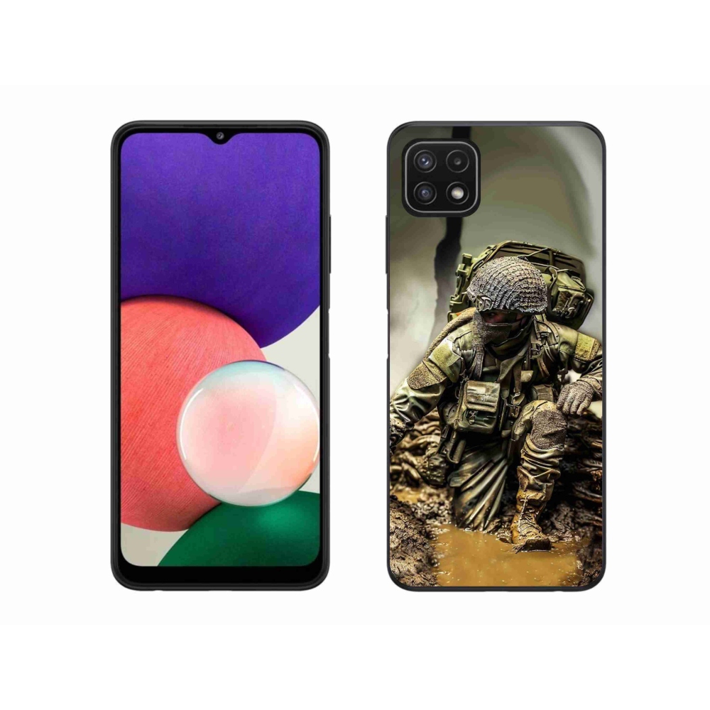 Gelový kryt mmCase na Samsung Galaxy A22 5G - voják