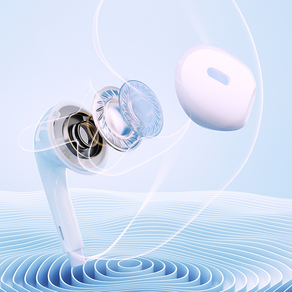 Drátová sluchátka do uší QCY LH1 USB-C 1,15 m – bílá