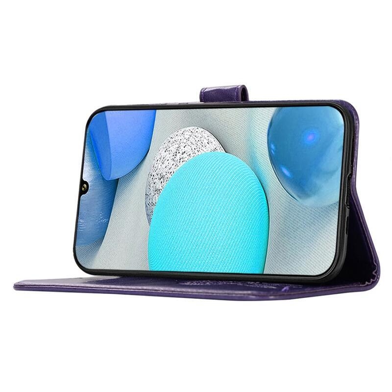 Dream PU kožené peněženkové pouzdro na mobil Samsung Galaxy A22 4G - fialové