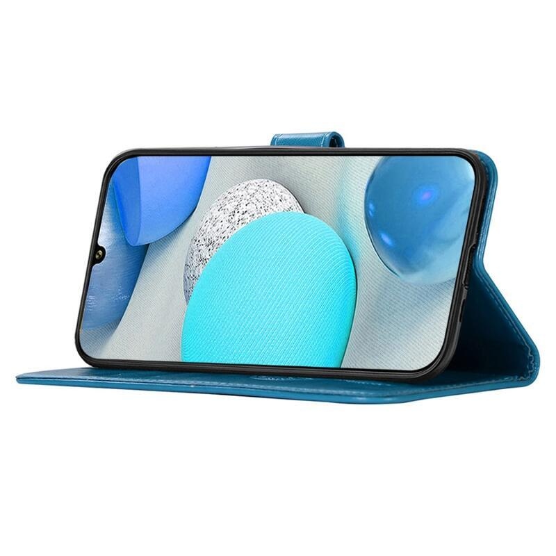 Dream PU kožené peněženkové pouzdro na mobil Samsung Galaxy A22 4G - modré