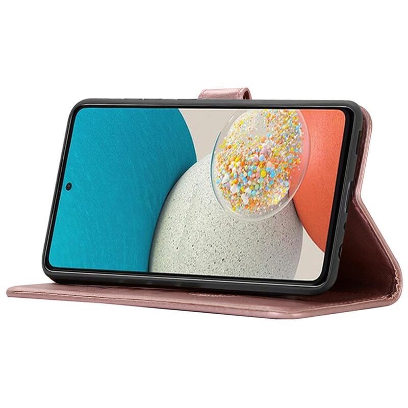 Dream PU kožené peněženkové pouzdro na mobil Samsung Galaxy A53 5G - růžovozlatý