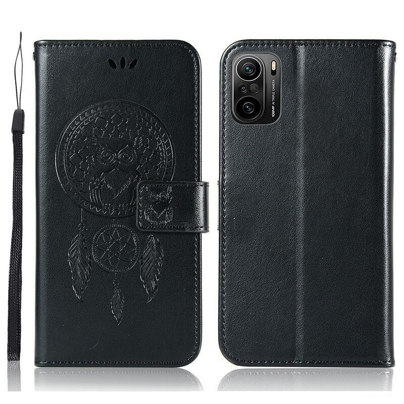 Dream PU kožené peněženkové pouzdro na mobil Xiaomi Poco F3 - černé