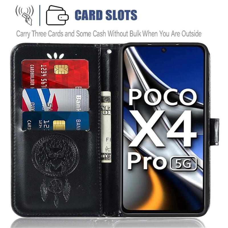 Dream PU kožené peněženkové pouzdro na mobil Xiaomi Poco M4 Pro 4G - černé