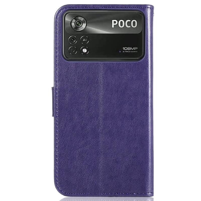 Dream PU kožené peněženkové pouzdro na mobil Xiaomi Poco M4 Pro 4G - fialové