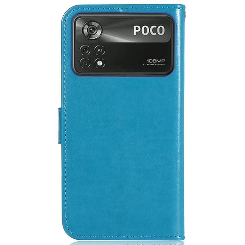 Dream PU kožené peněženkové pouzdro na mobil Xiaomi Poco M4 Pro 4G - modré