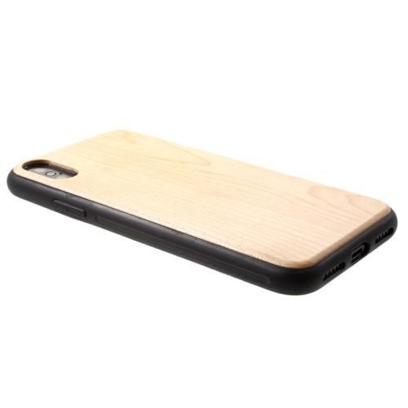 Dřevěné hybridní pouzdro na iPhone X - béžové
