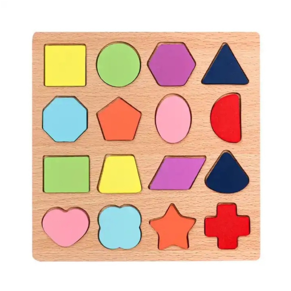 Dřevěné puzzle pro děti - geometrické tvary 1