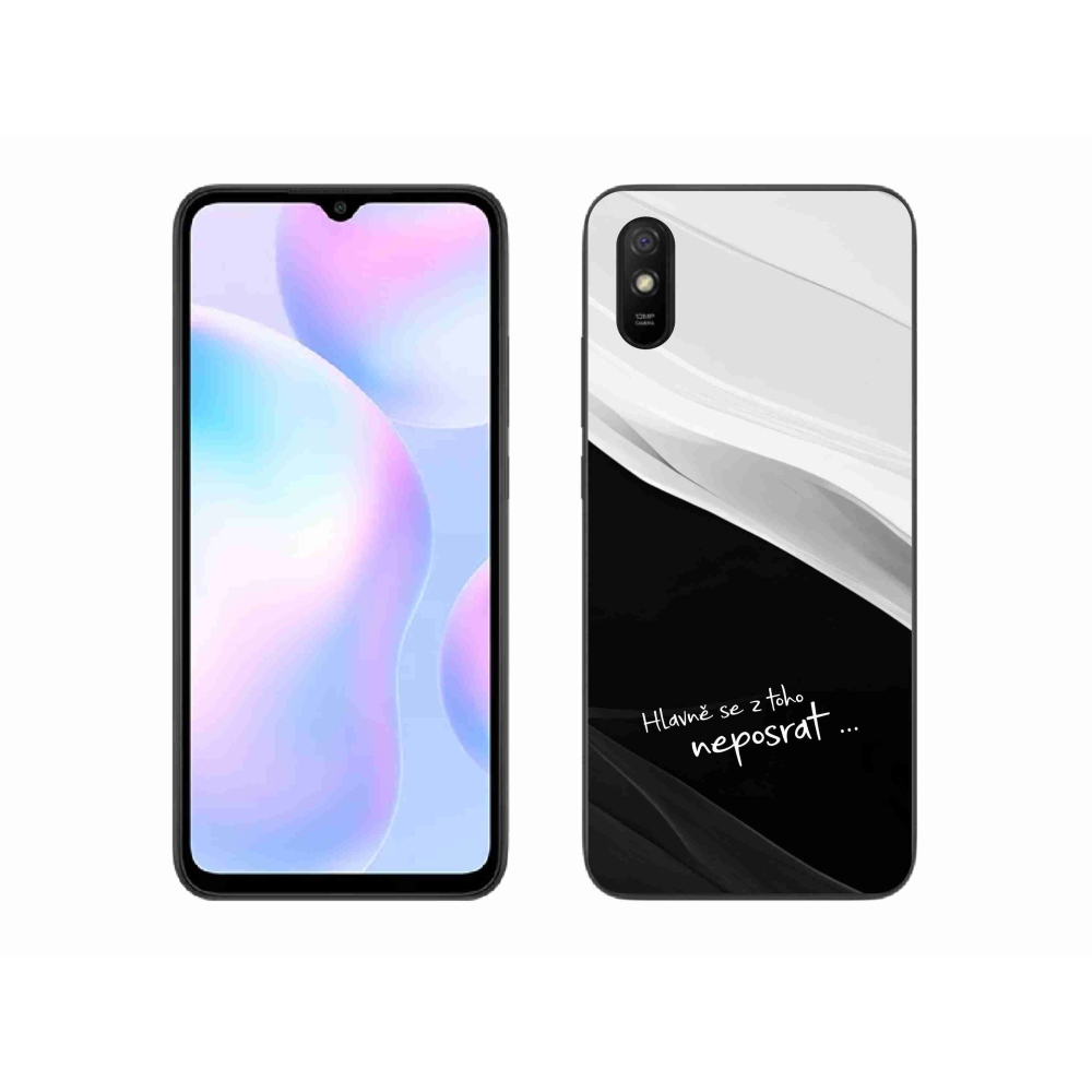Gelový kryt mmCase na Xiaomi Redmi 9A - vtipný text 13 černobílé pozadí