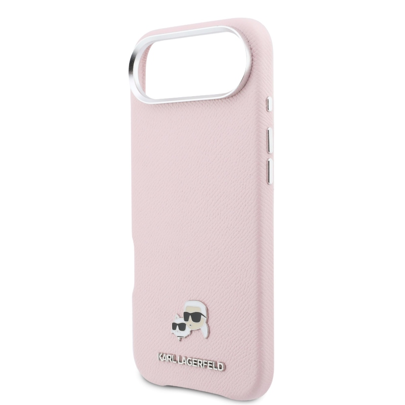 Karl Lagerfeld PU Karl and Choupette Heads Pins MagSafe Zadní Kryt pro iPhone Air Pink