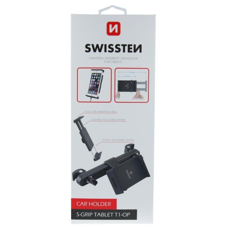 Držák na tablet Swissten S-Grip T1-OP do auta na opěrku hlavy - černý