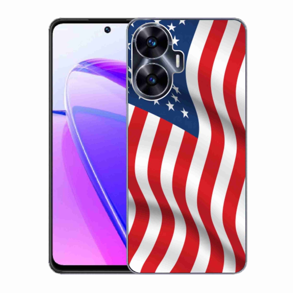 Gelový kryt mmCase na Realme C55 - USA vlajka