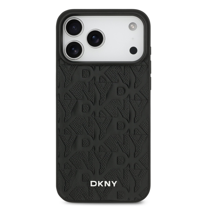 DKNY PU Leather Grid Pattern Magsafe Zadní Kryt pro iPhone 17 Pro Max Black
