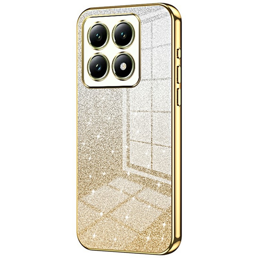 Cut gelový třpytivý obal na Xiaomi 14T - zlatý