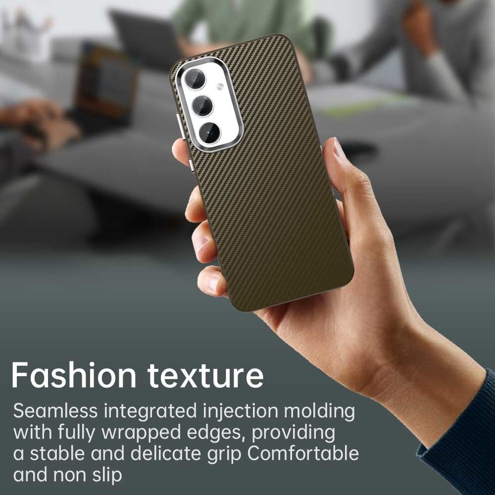 Texture Fiber odolný kryt na Samsung Galaxy S25+ - hnědý