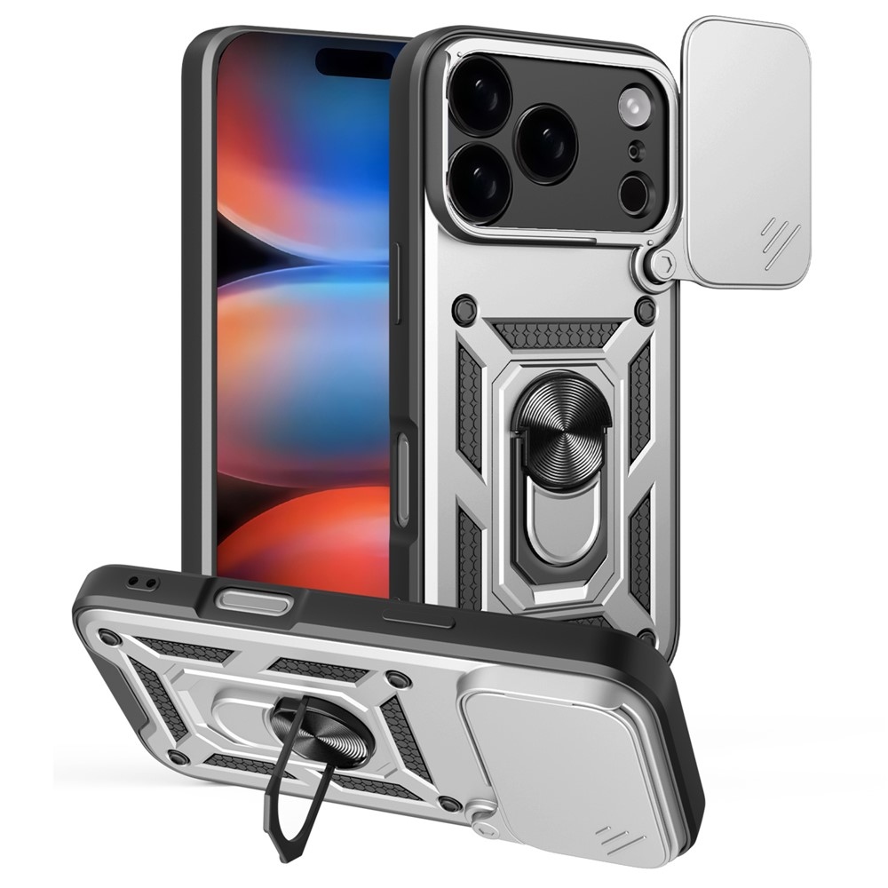 Ring odolný kryt na iPhone 17 Pro - stříbrný