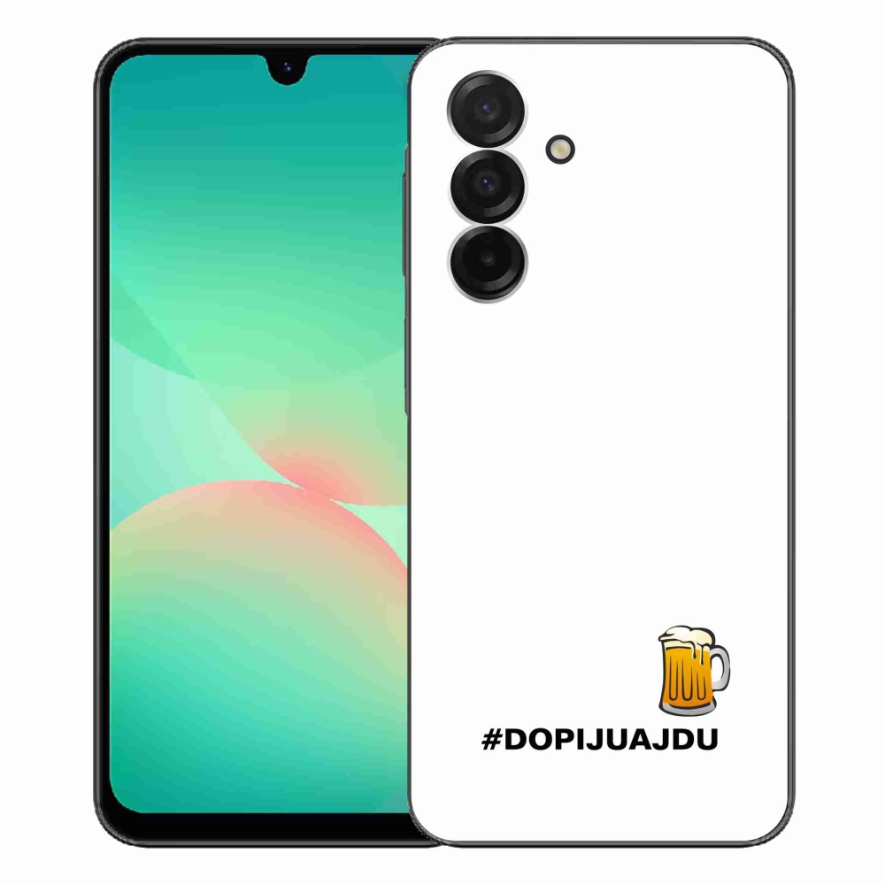 Gelový kryt mmCase na Samsung Galaxy A26 5G - pivní motiv 1 bílé pozadí