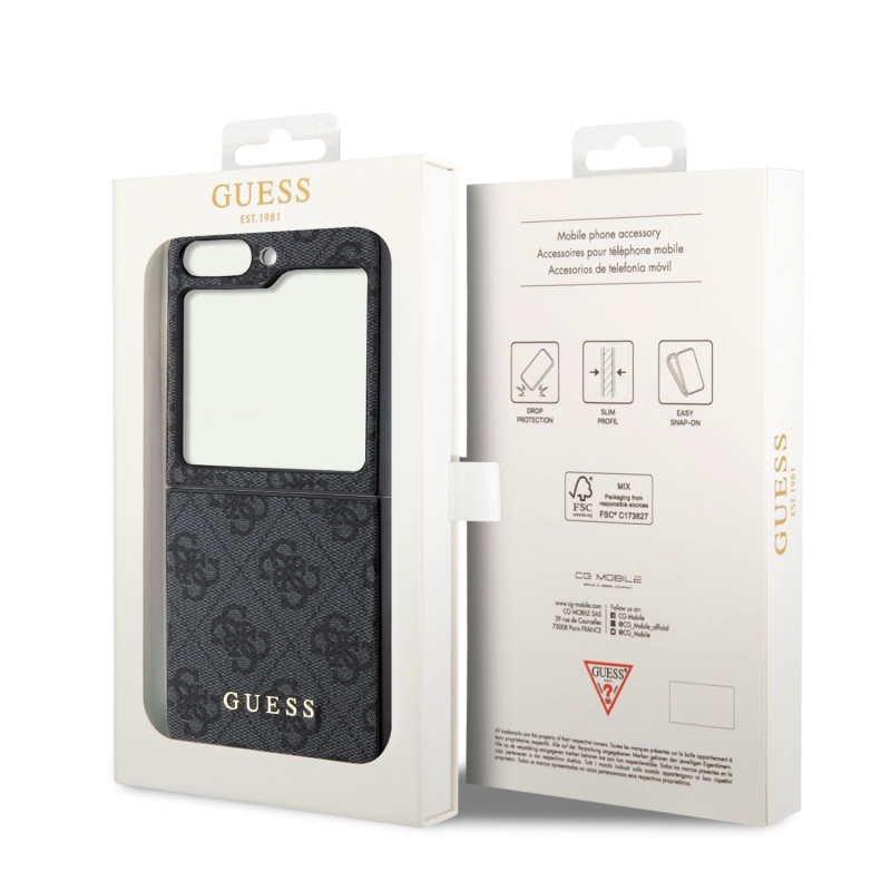 Guess 4G Charms Zadní Kryt pro Samsung Galaxy Z Flip 5 Grey
