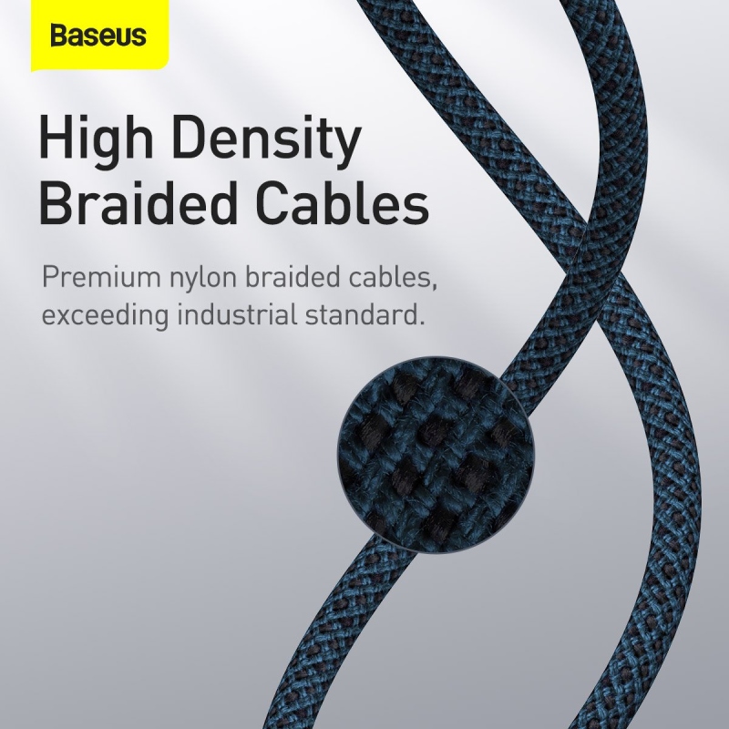 Baseus High Density Braided Series Fast Charging Datový Kabel USB-C - Lighting 20W 1m Blue