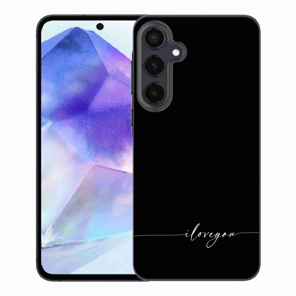 Gelový kryt mmCase na Samsung Galaxy A55 5G - I love you černé pozadí