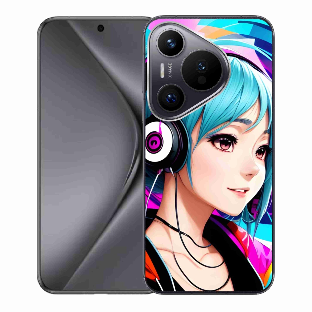 Gelový kryt mmCase na Huawei Pura 70 - dívka se sluchátky
