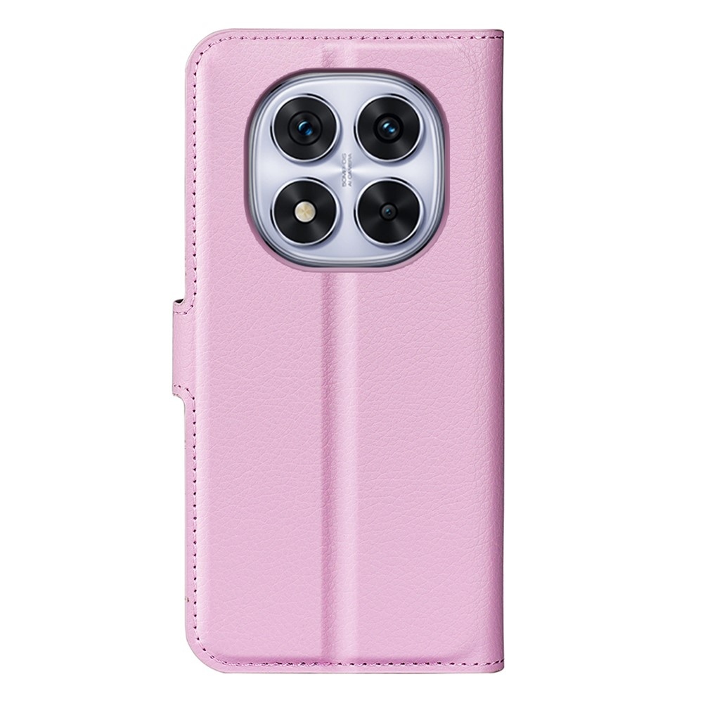 Litchi knížkové pouzdro na Xiaomi Redmi Note 14 Pro 5G/Poco X7 5G - růžové