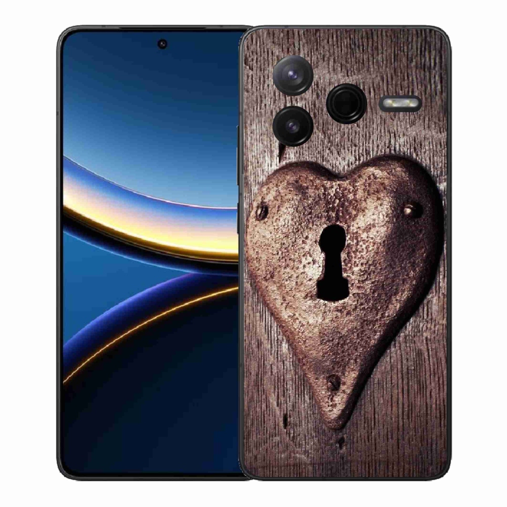 Gelový kryt mmCase na Xiaomi Poco F7 Pro - zámek ve tvaru srdce