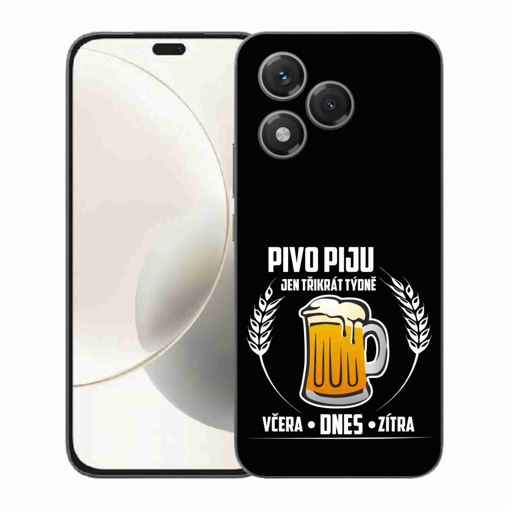 Gelový kryt mmCase na Honor 400 Lite - pivní motiv černé pozadí