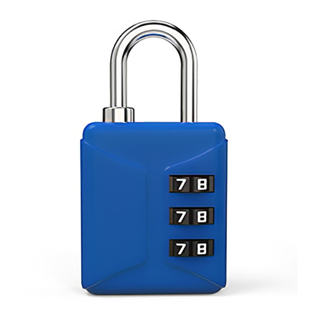 Kompaktní tříčíselný zámek s kódem v modrém provedení