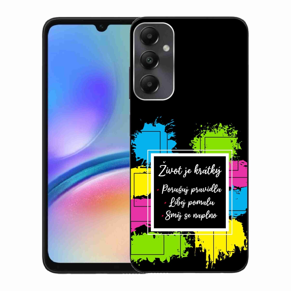 Gelový kryt mmCase na Samsung Galaxy A05s - citát 5 černé pozadí
