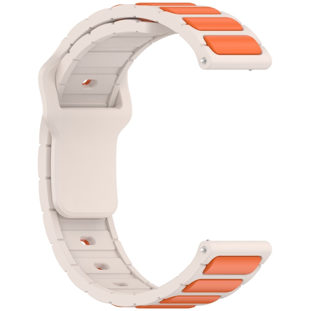 Dualc silikonový řemínek 20mm na Samsung Galaxy Watch7 44mm/40mm/Watch 6 44mm/40mm - béžový/oranžový