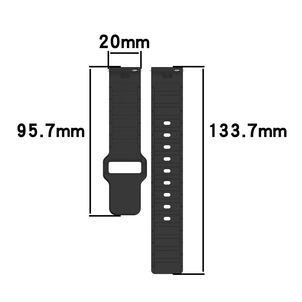 Dualc silikonový řemínek 20mm na Samsung Galaxy Watch7 44mm/40mm/Watch 6 44mm/40mm - černý/bílý