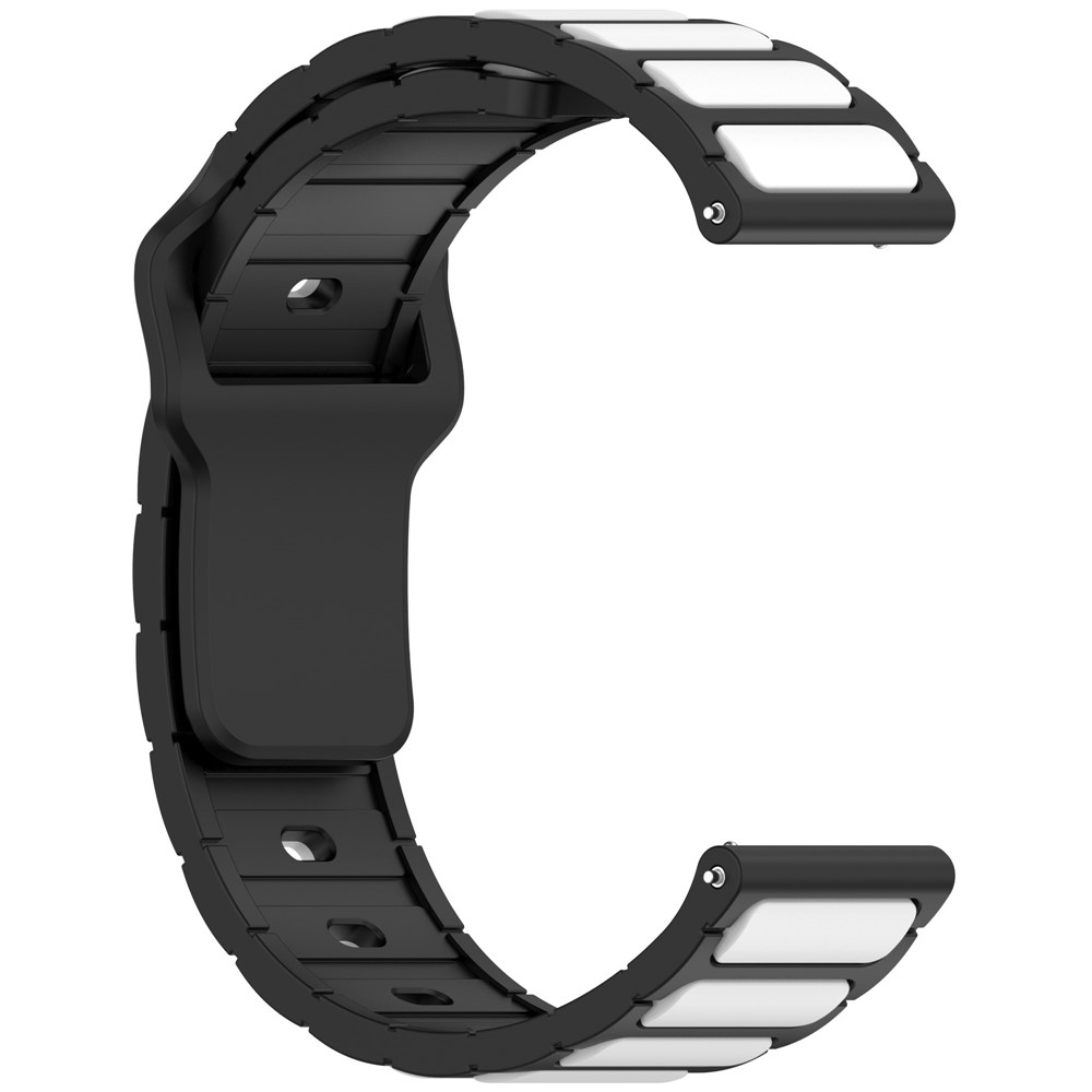 Dualc silikonový řemínek 20mm na Samsung Galaxy Watch7 44mm/40mm/Watch 6 44mm/40mm - černý/bílý